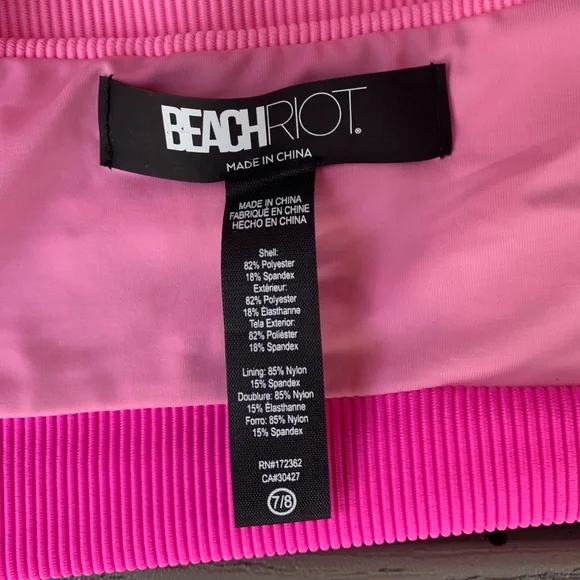 Beach Riot Girls Little Mackenzie Heidi Set Peak Pink Colorblock - Picture 6 of 12